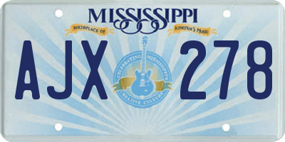 MS license plate AJX278