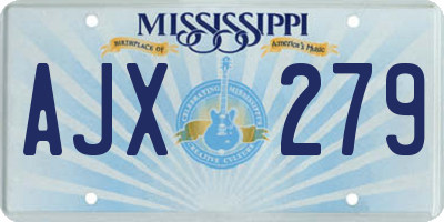 MS license plate AJX279