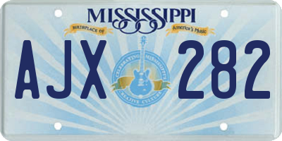 MS license plate AJX282