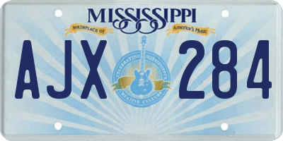 MS license plate AJX284