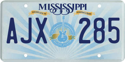 MS license plate AJX285