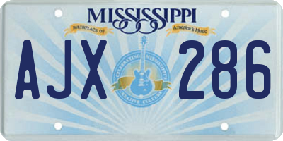MS license plate AJX286