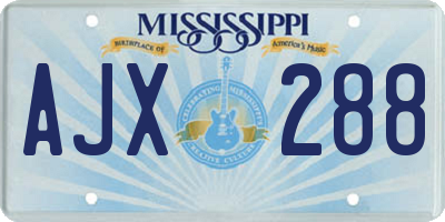 MS license plate AJX288