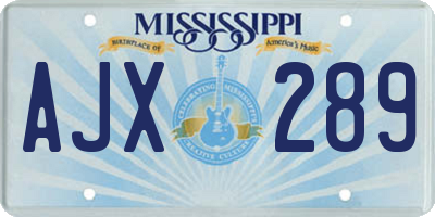 MS license plate AJX289