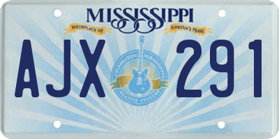 MS license plate AJX291