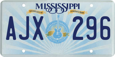 MS license plate AJX296