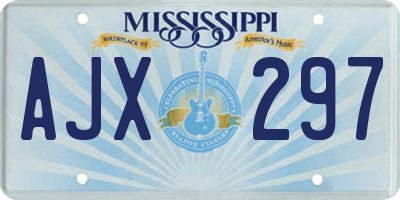 MS license plate AJX297