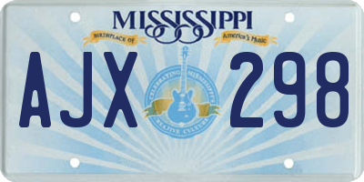 MS license plate AJX298