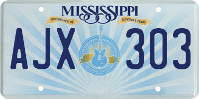 MS license plate AJX303