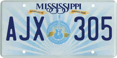 MS license plate AJX305