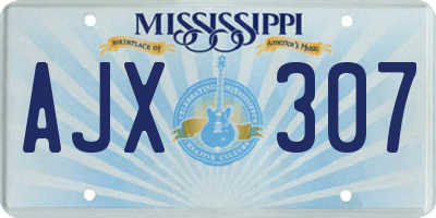 MS license plate AJX307