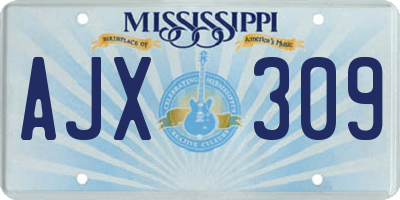MS license plate AJX309