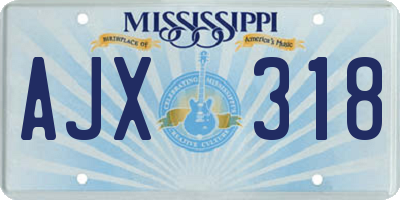 MS license plate AJX318