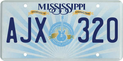 MS license plate AJX320
