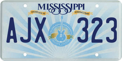 MS license plate AJX323