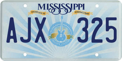 MS license plate AJX325