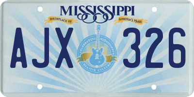 MS license plate AJX326