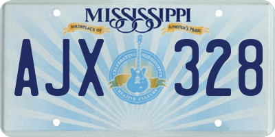 MS license plate AJX328