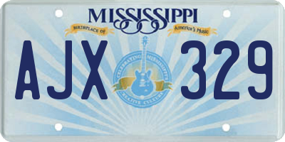 MS license plate AJX329