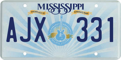 MS license plate AJX331