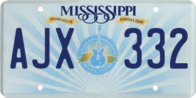 MS license plate AJX332