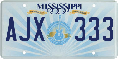MS license plate AJX333