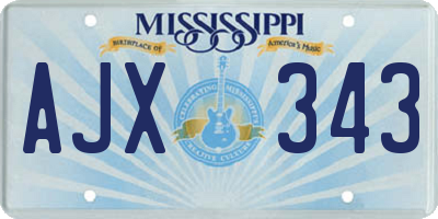 MS license plate AJX343