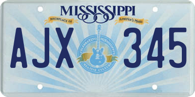 MS license plate AJX345