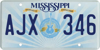 MS license plate AJX346