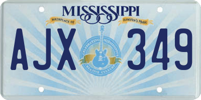 MS license plate AJX349