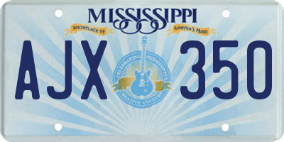 MS license plate AJX350