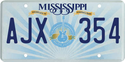 MS license plate AJX354