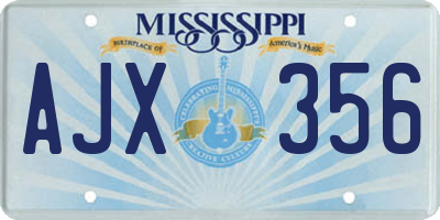 MS license plate AJX356