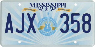 MS license plate AJX358