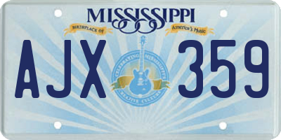 MS license plate AJX359