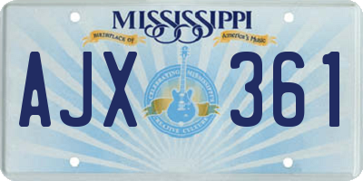 MS license plate AJX361