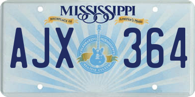 MS license plate AJX364