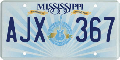 MS license plate AJX367