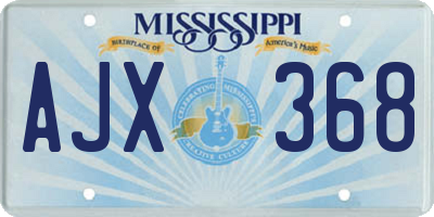 MS license plate AJX368