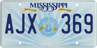 MS license plate AJX369