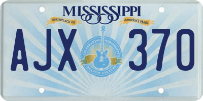 MS license plate AJX370