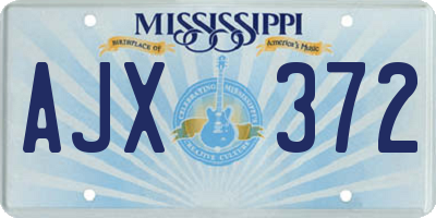 MS license plate AJX372