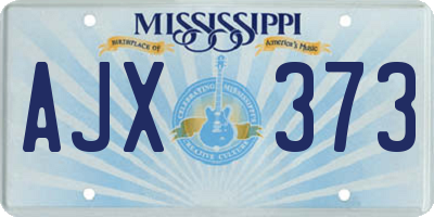 MS license plate AJX373