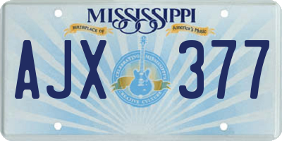 MS license plate AJX377