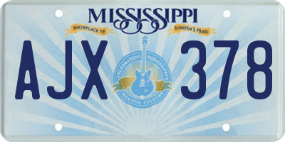 MS license plate AJX378