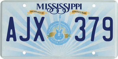 MS license plate AJX379