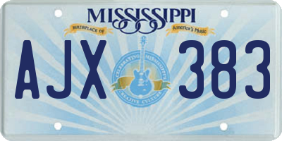 MS license plate AJX383