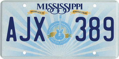 MS license plate AJX389
