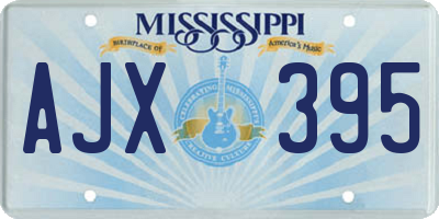 MS license plate AJX395