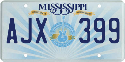 MS license plate AJX399
